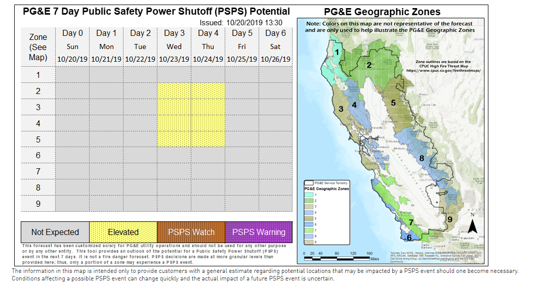 PG&E Monitors Power Shutoff Conditions As NWS Warns Of Fire Danger Next ...