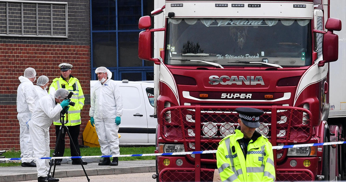 Britain tries to identify 39 bodies found in truck