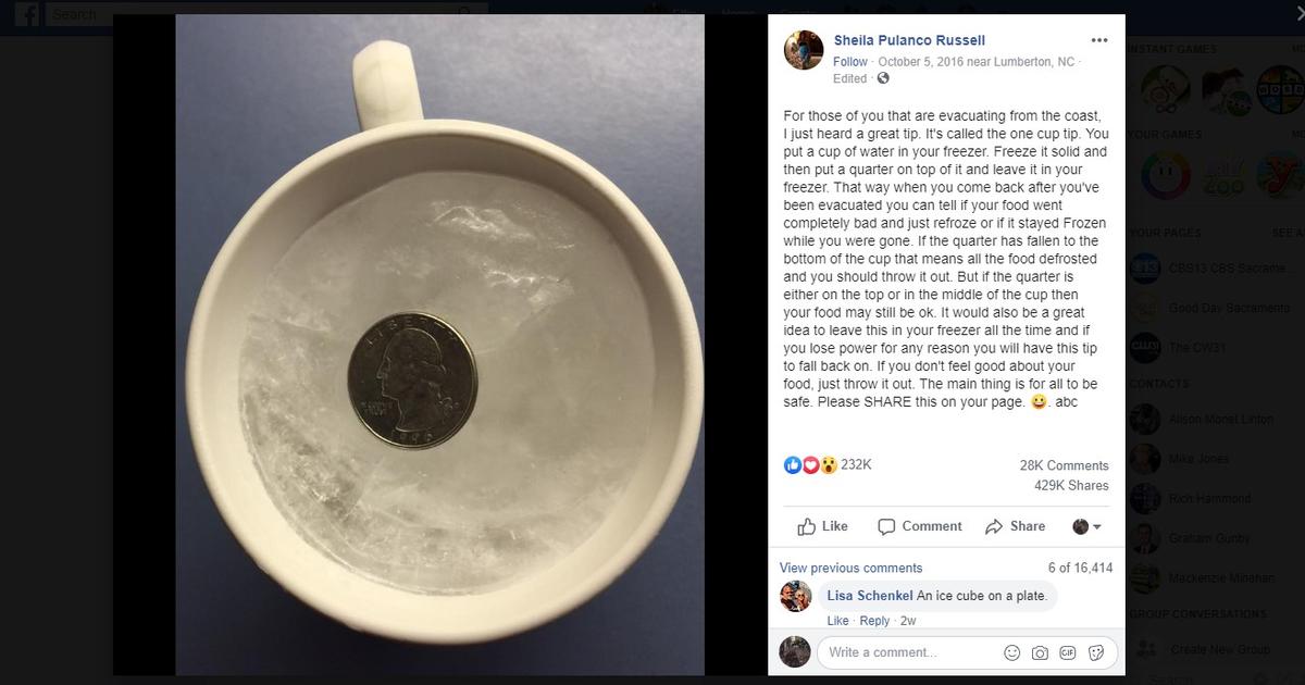 Why You Should Keep A Frozen Cup With A Coin On Top In Your Freezer - Good Day Sacramento