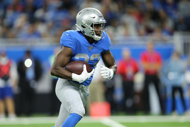 DETROIT, MI - OCTOBER 20: Detroit Lions RB Kerryon Johnson (33