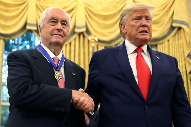 President Donald Trump Presents The Presidential Medal Of Freedom To Businessman Roger Penske 