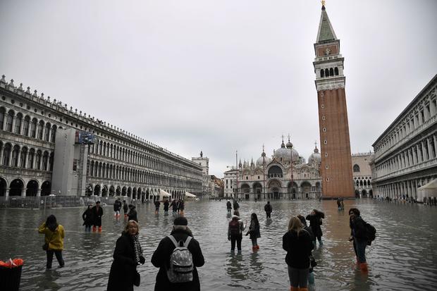 Italy Venice high tide 