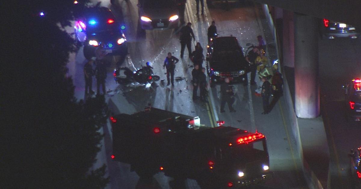 LAPD Motorcycle Officer Injured In Crash On 170 Freeway; Multiple Lanes ...