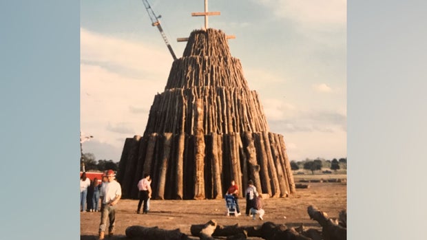 Bonfire stack at Texas A&amp;M 