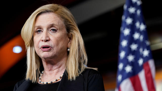 Acting Chair of the House Government and Oversight Committee Carolyn Maloney (D-NY) speaks after a House vote approving rules for an impeachment inquiry into U.S. President Trump in Washington 