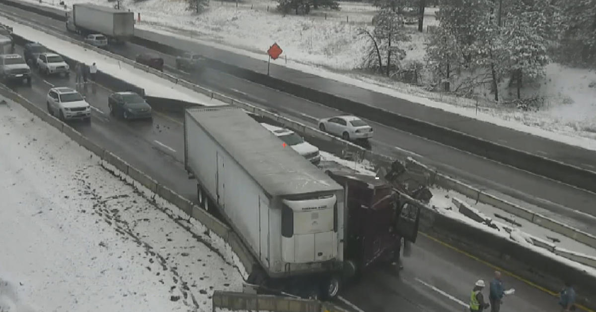 NB I-25 Closed Near Larkspur Due To Jack-Knifed Semi - CBS Colorado