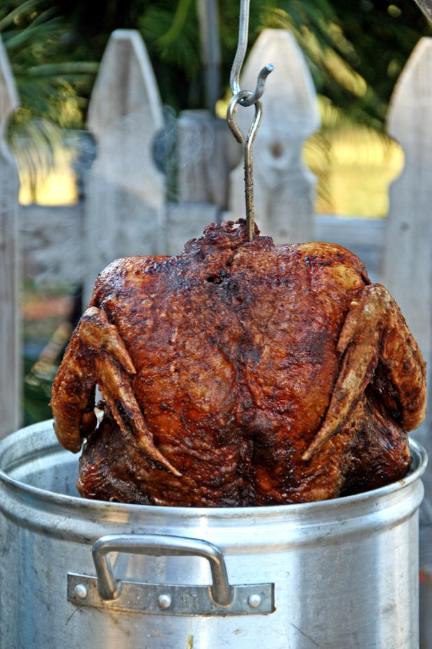 Delicious hot Deep Fried Turkey right out of the fryer 