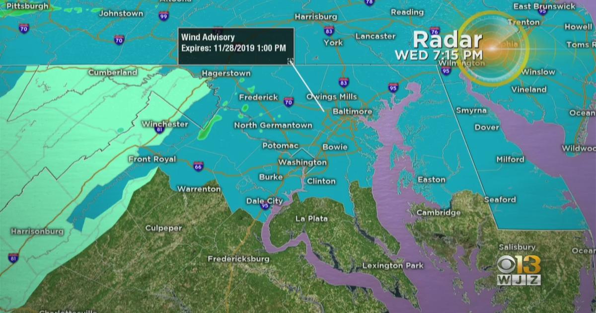 Maryland Weather Wind Advisory In Effect Through Thanksgiving Cbs Baltimore