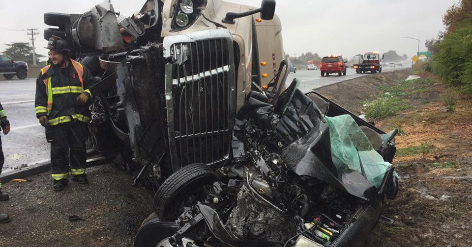 Big Rig Flips On Its Side After Crash On I-80 In Fairfield - CBS Sacramento