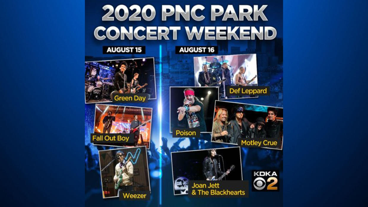 PNC Park 2020 Summer Concerts Green Day, Fall Out Boy, Def Leppard And