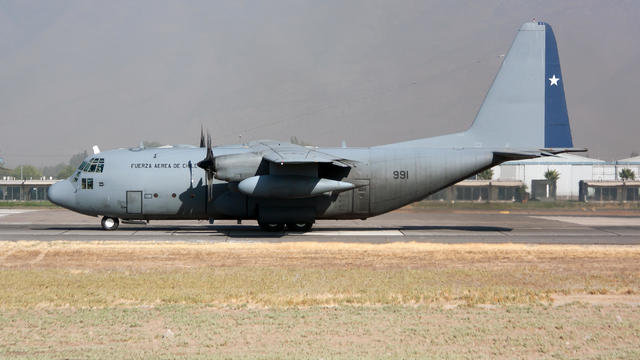 A Chile Air Force Lockheed C-130 Hercules seen ready to 