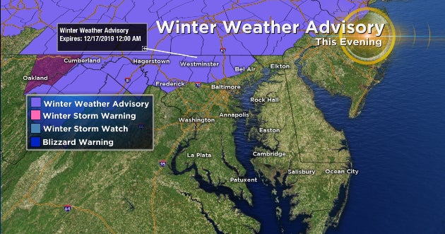 Maryland Weather Winter Weather Advisory For Northern Part Of State