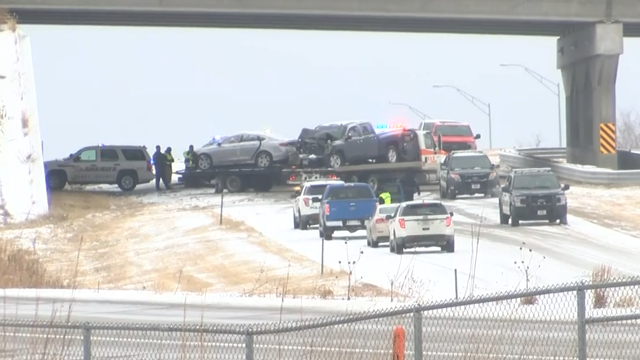 A snowstorm left dozens of drivers stranded in Kansas City, Missouri, on December 15, 2019. 
