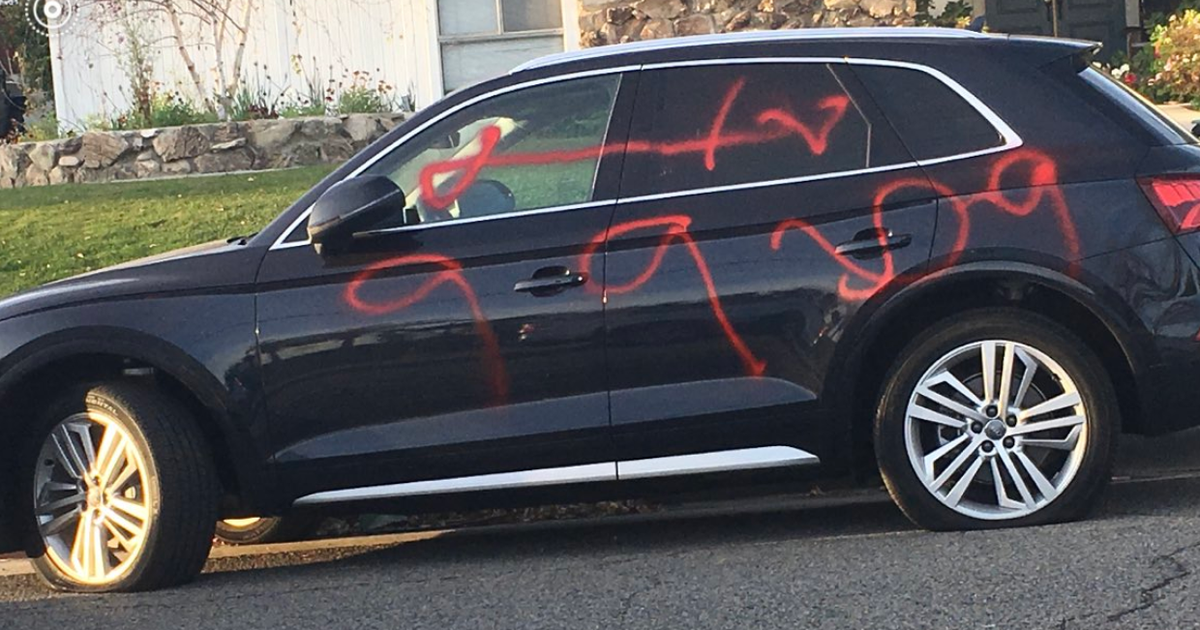 Cars SprayPainted With '666', Tires Slashed In Calabasas CBS Los Angeles