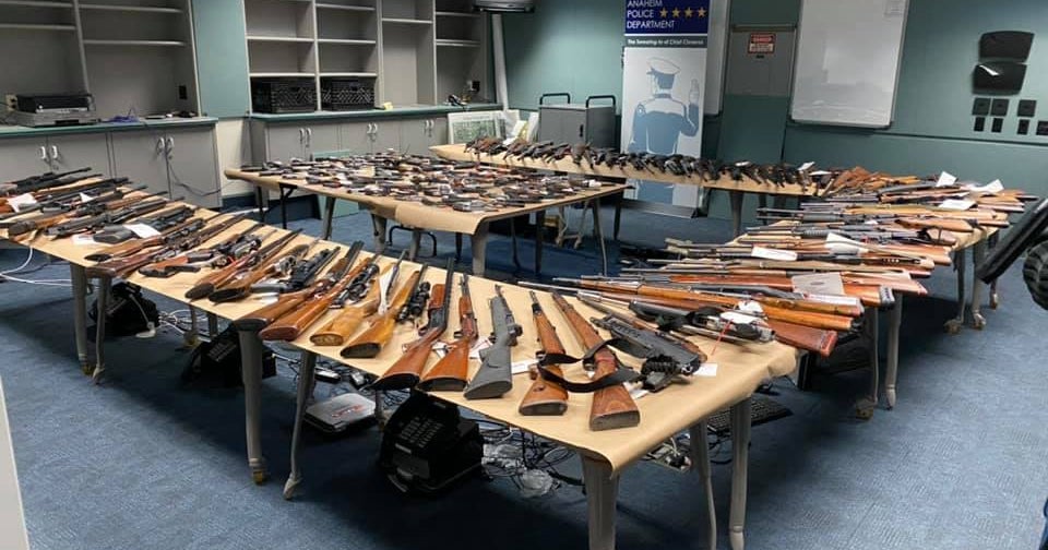 2 Men Arrested After Anaheim Cops Find More Than 150 Guns While ...