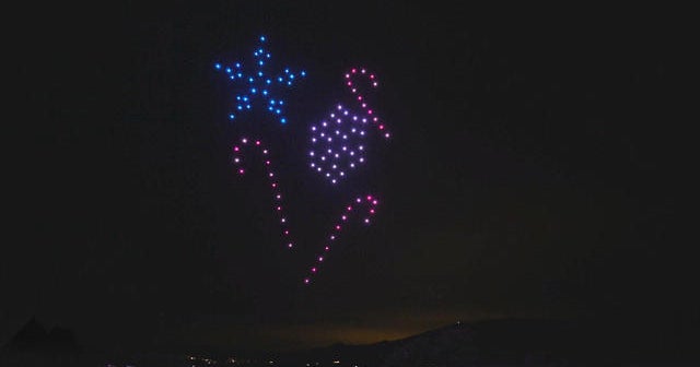 Drone holiday light display in California town blends Danish tradition