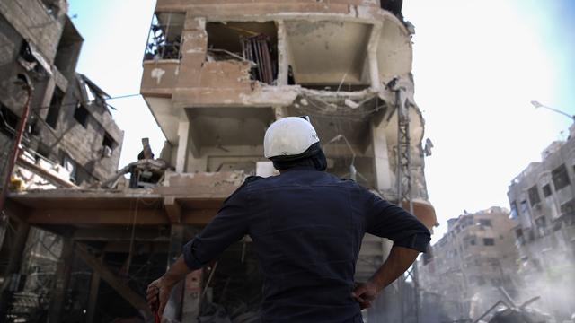 TOPSHOT-SYRIA-CONFLICT-WHITE HELMETS 