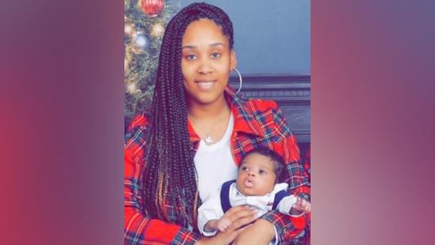 Orelia Hollins and her baby boy at Christmastime 2019 