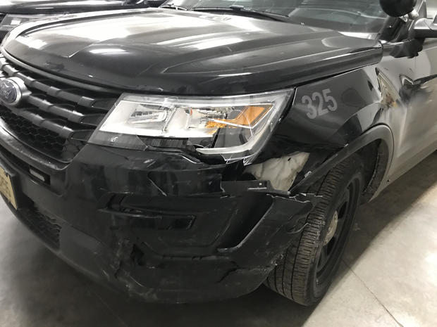 Barron County damaged squad car 