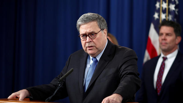 U.S. Attorney General Barr announces findings from Pensacola shootings investigation during news conference at Justice Department in Washington 