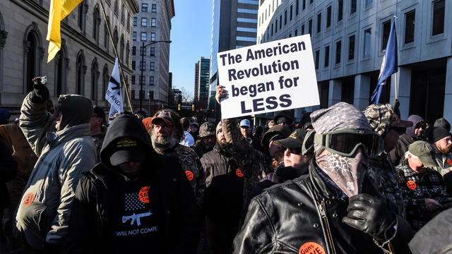 A large crowd gathers on Gun Lobby Day in front of the Virginia Capitol in Richmond, Virginia, January 20, 2020. 