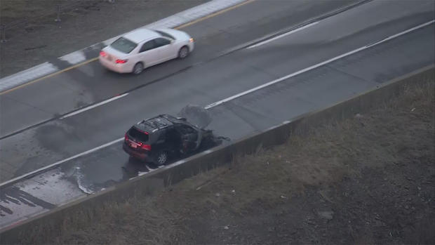 parkway north car fire 