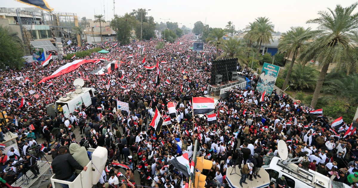 Iraq protests in Baghdad see thousands demand US withdrawal over Donald ...