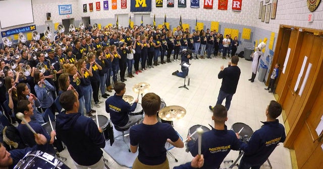 The Michigan Marching Band finds a future recruit