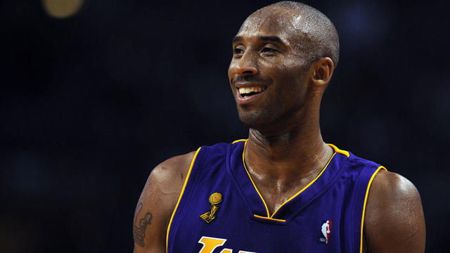 Los Angeles Lakers' Kobe Bryant reacts d 