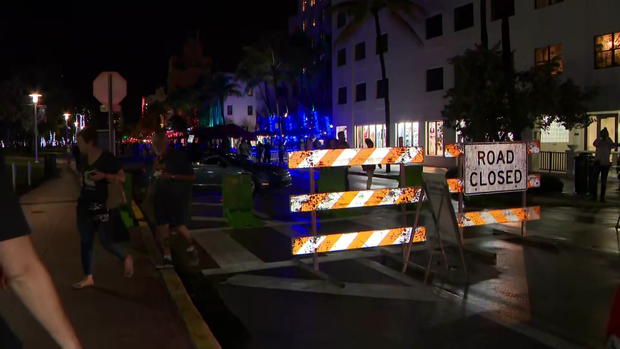 Miami Beach Traffic Road Closed Sign 