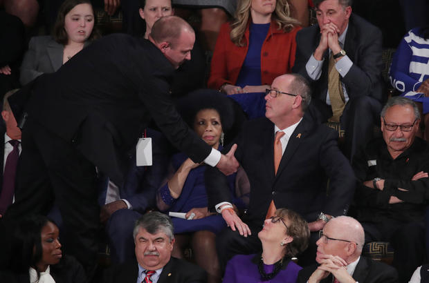 Fred Guttenberg, father of Parkland school shooting victim Jaime Guttenberg, is ejected after shouting during U.S. President Donald Trump's State of the Union address 