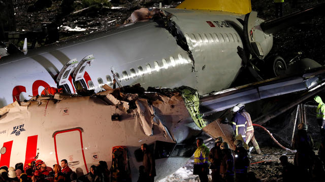 Pegasus Airlines plane overruns runway and crashes at Istanbul's Sabiha Gokcen airport 