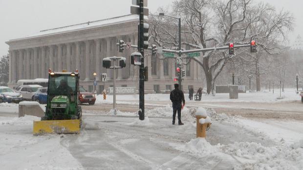 Downtown Denver: Colorado Snow On Feb. 7, 2020 