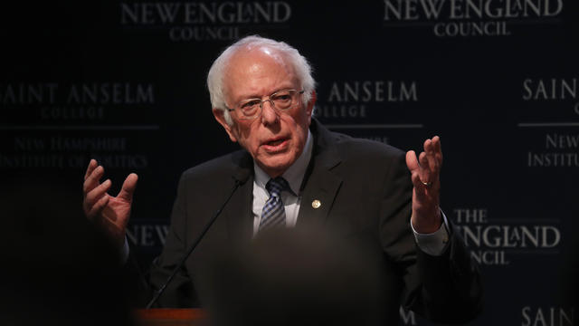 Democratic Presidential Candidate Sen. Bernie Sanders (I-VT)Speaks To Voters At Saint Anselm College 