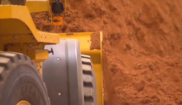 Moving dirt out of Dickies Arena 