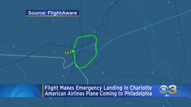 charlotte to philadelphia emergency landing 
