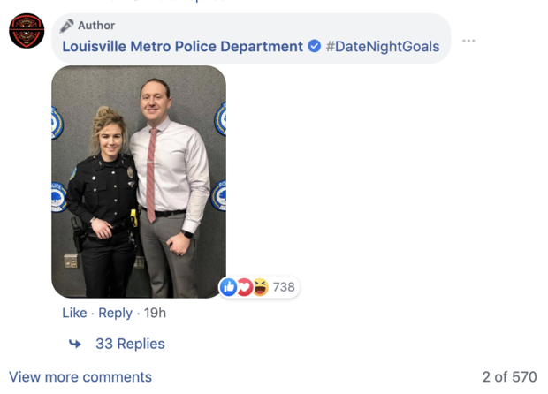 Louisville's police department shared surveillance video of two off-duty officers stopping an attempted robbery. The officers were later revealed to be a married couple out for dinner. 