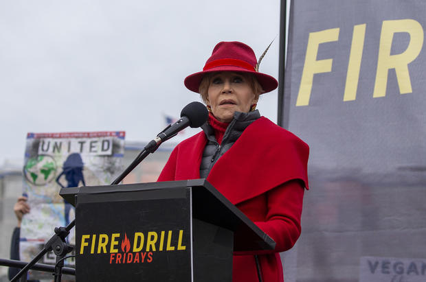 Jane Fonda Holds Her Last "Fire Drill Fridays" Rally At Capitol Hill 