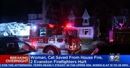 Woman, Cat Rescued From Evanston House Fire, 2 Firefighters Injured ...