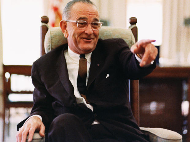 President Lyndon B. Johnson shows his lighter side. 