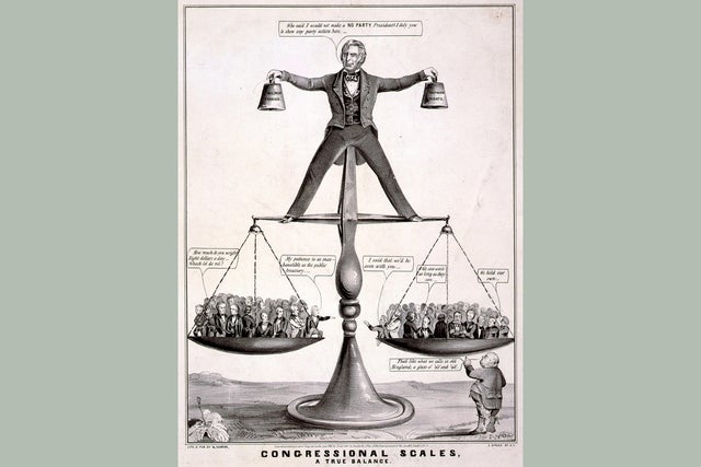 A satire on President Zachary Taylor's attempts to balance Southern and Northern interests. 