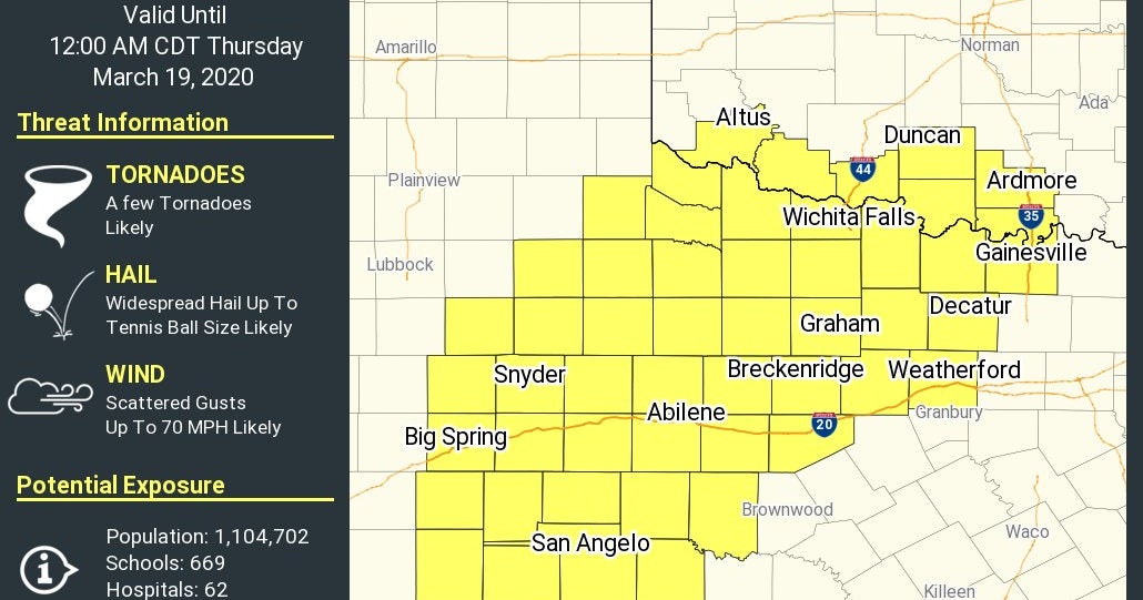 NWS Issues Tornado Watch For Multiple North Texas Counties - CBS Texas