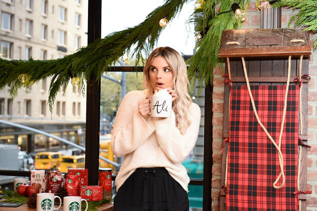 Ali Fedotowsky-Manno Kicked Off The Holiday Season Early With Her Favorite At-Home Starbucks Coffee Recipes In NYC On October 17, 2019 
