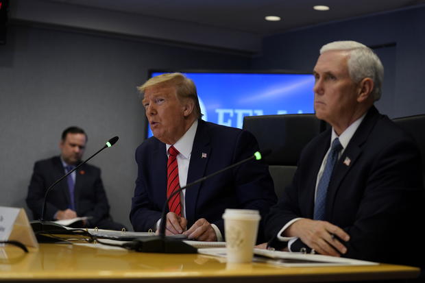 President Donald Trump and Vice President Mike Pence Visit The Federal Emergency Management Agency Headquarters 