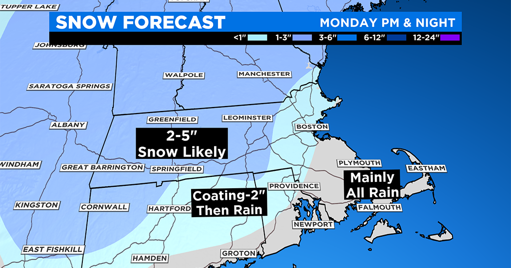 Several Inches Of Snow Possible For Parts Of New England - CBS Boston