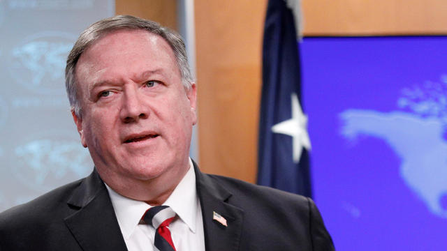 U.S. Secretary of State Mike Pompeo attends a news conference at the State Department in Washington 