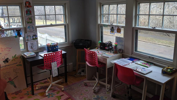 Classroom Set Up In Home During COVID-19 Outbreak 