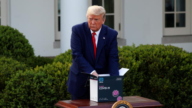 U.S. President Trump leads the daily coronavirus response briefing at the White House in Washington 