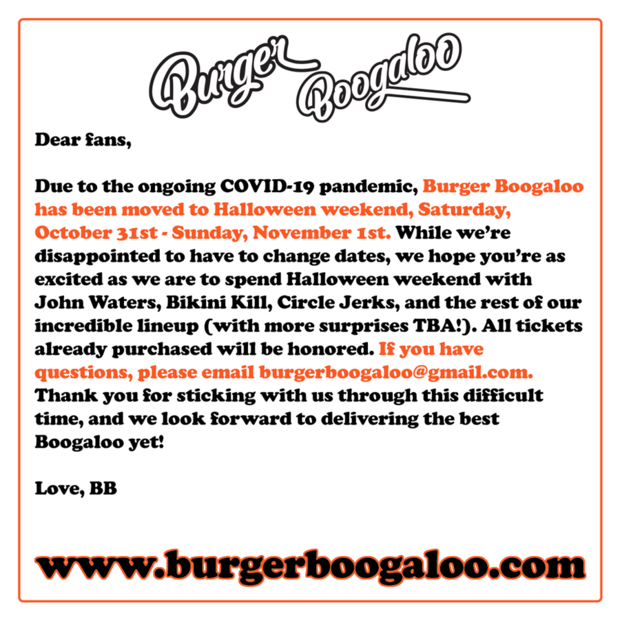 Burger Boogaloo announcement 