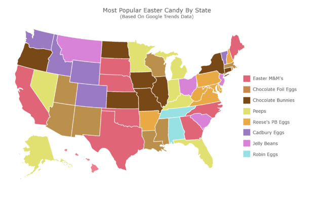 easter candy map 2020 
